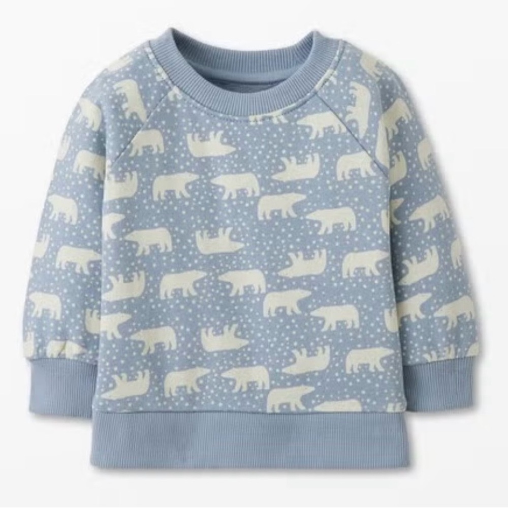 Hanna Andersson | Light Blue Polar Bear Crewneck Sweatshirt | Size 10